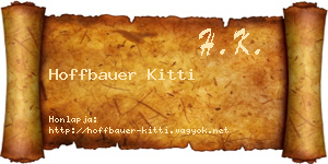 Hoffbauer Kitti névjegykártya